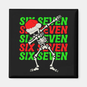67 Christmas Funny Six Seven Meme Brainrot Dabbing Magnet
