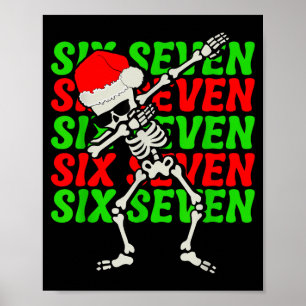 67 Christmas Funny Six Seven Meme Brainrot Dabbing Poster