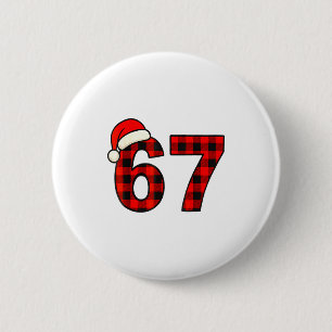 67 Christmas Funny Six Seven Meme Brainrot Plaid S 6 Cm Round Badge