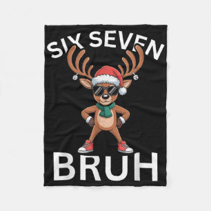 67 Christmas Funny Six Seven Meme Brainrot Reindee Fleece Blanket