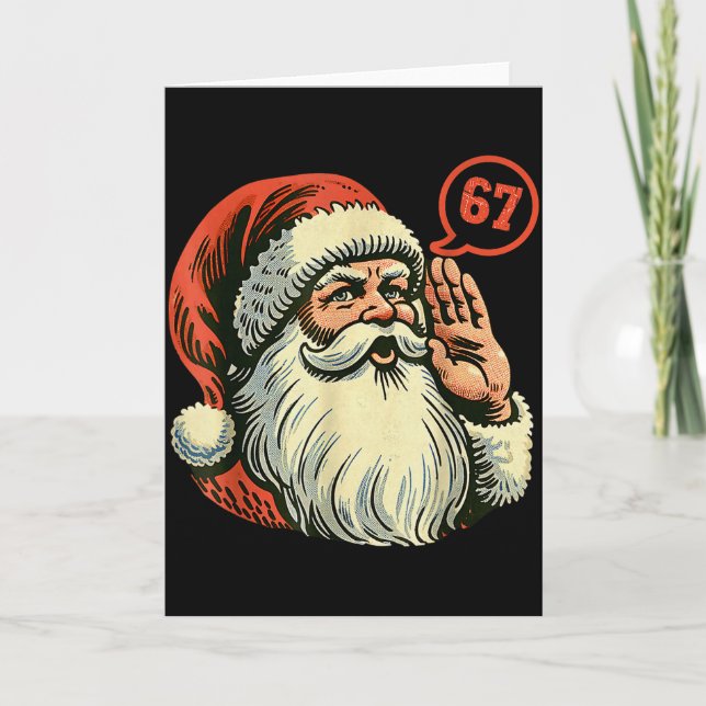 67 Christmas Funny Six Seven Meme Brainrot Santa C Card (Front)
