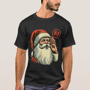 67 Christmas Funny Six Seven Meme Brainrot Santa C T-Shirt
