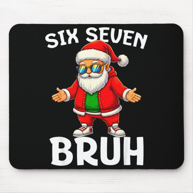 67 Christmas Funny Six Seven Meme Brainrot Santa K Mouse Pad (Front)