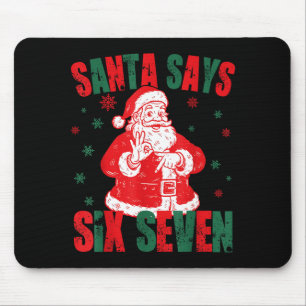 67 Christmas Funny Six Seven Meme Brainrot Santa K Mouse Pad