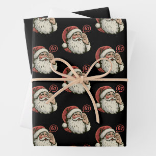 67 Christmas Funny Six Seven Meme Santa Claus Wrapping Paper Sheet