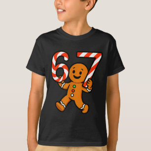 67 Christmas Gingerbreadman Candy Cane 6 7 Meme Xm T-Shirt