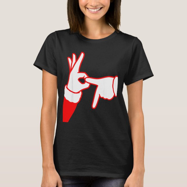 67 Christmas Hands Signals Santa Claus 6 7 Hand Ge T-Shirt (Front)