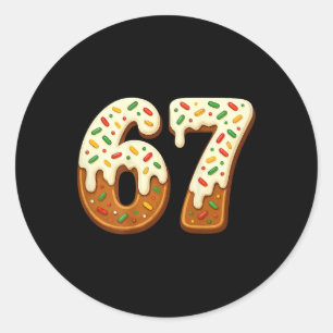 67 Christmas Holiday 6 7 Meme Gen Alpha Slang Back Classic Round Sticker