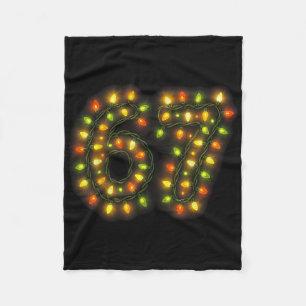 67 Christmas Lights 6 7 Meme Gen Alpha Slang Fleece Blanket
