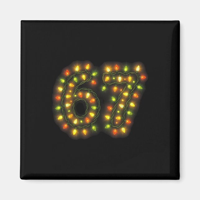 67 Christmas Lights 6 7 Meme Gen Alpha Slang  Magnet (Front)