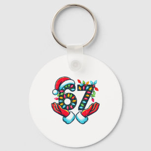 67 Christmas Lights Funny Christmas 6 7 Meme Xmas  Key Ring