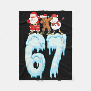 67 Christmas Meme 6 7 Numbers Six Seven Funny Kids Fleece Blanket