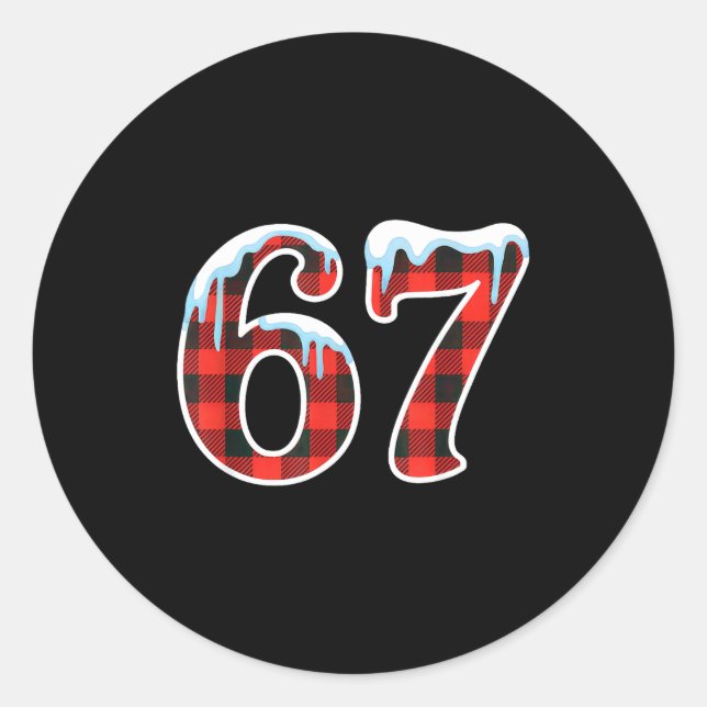 67 Christmas Meme Funny Six Seven Slang  Classic Round Sticker (Front)