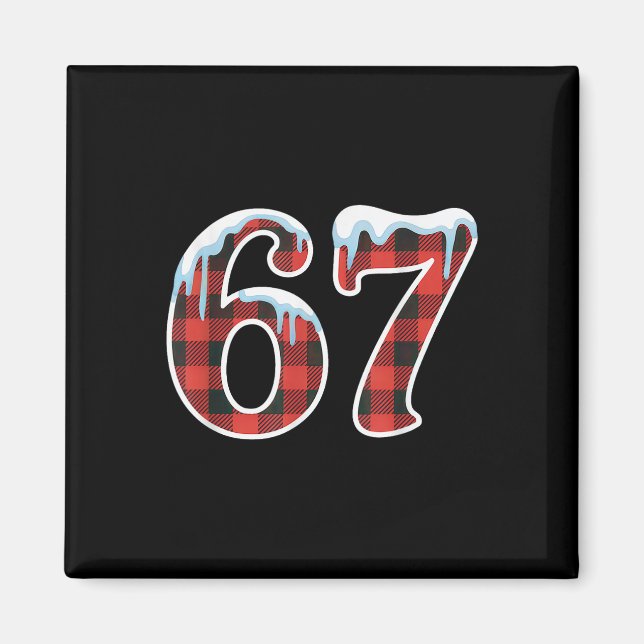67 Christmas Meme Funny Six Seven Slang  Magnet (Front)