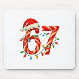 67 Christmas Meme Funny Six Seven Xmas Lights Cand Mouse Pad