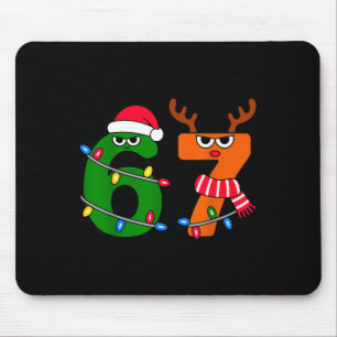 67 Christmas Meme Saying 6 7 Xmas Santa Claus Mouse Pad