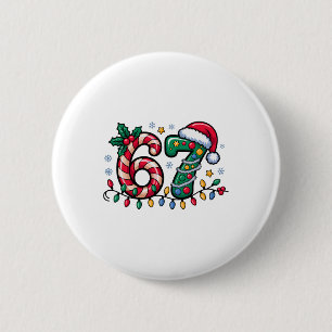67 Christmas Meme Six Seven Xmas Funny Boys Girls 6 Cm Round Badge