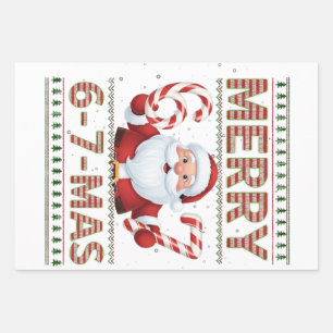 67 Christmas Merry 6 7 Mas Ugly Xmas Six Seven Wrapping Paper Sheet