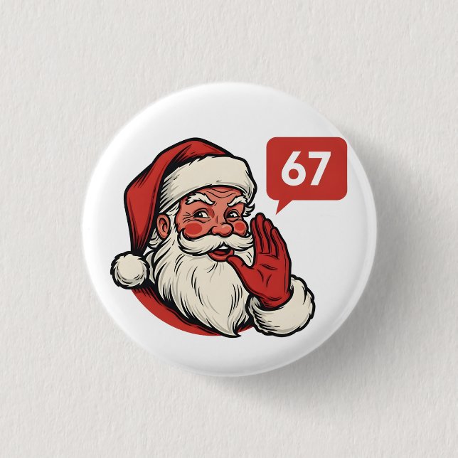67 Christmas Merry Six Seven Brainrot Santa Claus 3 Cm Round Badge (Front)