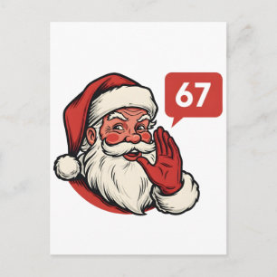 67 Christmas Merry Six Seven Brainrot Santa Claus Announcement Postcard