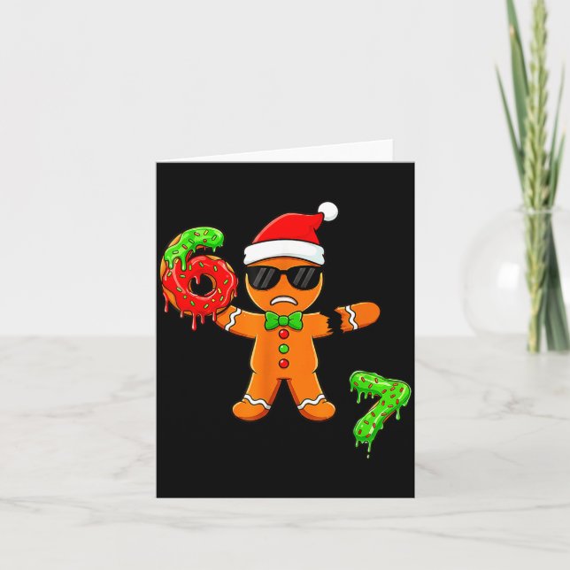 67 Christmas Oh Snap Gingerbreadman 6 7 Meme Xmas  Card (Front)