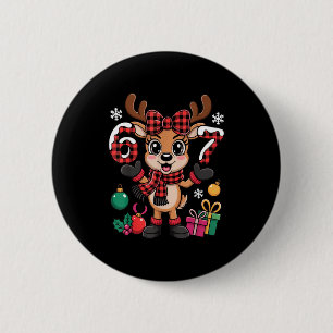 67 Christmas Outfit Women Meme Reindeer Six Seven 6 Cm Round Badge