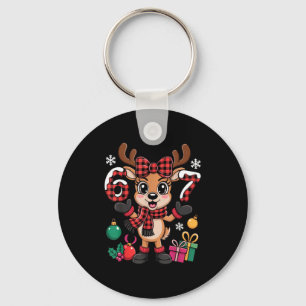 67 Christmas Outfit Women Meme Reindeer Six Seven  Key Ring