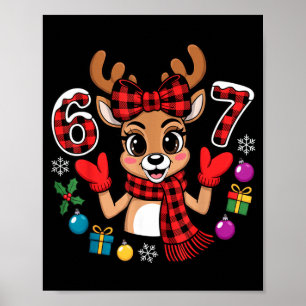 67 Christmas Outfit Women Meme Reindeer Six Seven  Poster