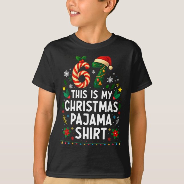 67 Christmas Pajama Shirt 6 7 Funny Meme Teen Boys (Front)