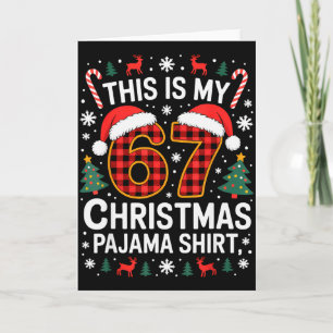67 Christmas Pajama Shirt Funny Six Seven Meme Bra Card