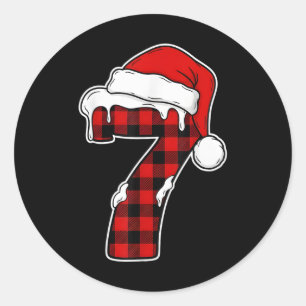 67 Christmas Pajama Shirt Six Seven Meme 7 Red Pla Classic Round Sticker