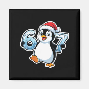 67 Christmas Penguin Santa Hat Birthday Holiday Magnet