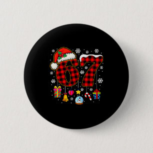 67 Christmas Red Plaid 6 7 Six Seven Boys Christma 6 Cm Round Badge