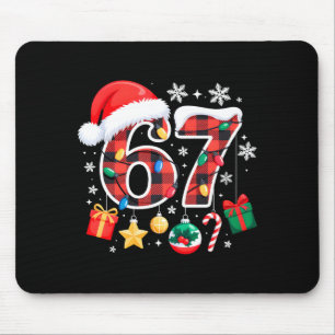 67 Christmas Red Plaid 6 7 Six Seven Boys Christma Mouse Pad