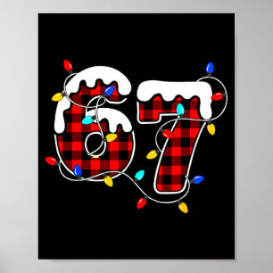67 Christmas Red Plaid 6 7 Six Seven Boys Christma Poster