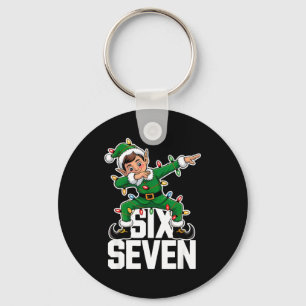 67 Christmas Six Seven 6 7 Meme Funny Dabbing Elf Key Ring