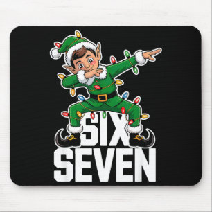 67 Christmas Six Seven 6 7 Meme Funny Dabbing Elf  Mouse Pad