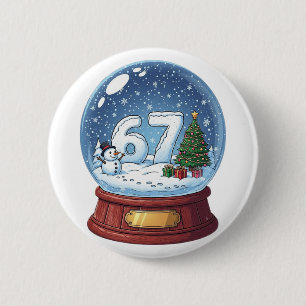 67 Christmas Snow Globe Funny Six Seven Meme  6 Cm Round Badge