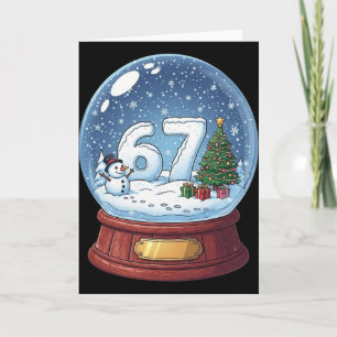 67 Christmas Snow Globe Funny Six Seven Meme Card