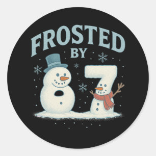 67 Christmas Snowman 6 7 Internet Meme Xmas 67 _1  Classic Round Sticker