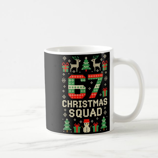 67 Christmas Squad Brainrot Meme Ugly Xmas Six Sev Coffee Mug (Right)