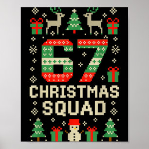 67 Christmas Squad Brainrot Meme Ugly Xmas Six Sev Poster