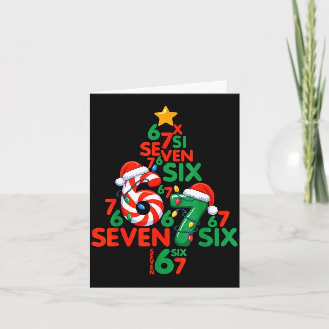 67 Christmas Tree Candy Cane Holiday Six Seven Mem Card (Front)