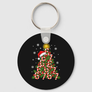 67 Christmas Tree Candy Cane Holiday Six Seven Mem Key Ring