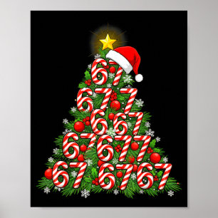 67 Christmas Tree Candy Cane Holiday Six Seven Mem Poster