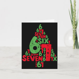 67 Christmas Tree Holiday Six Seven Meme Brainrot Card