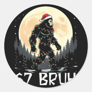67 Christmas Tree Six Seven Santa Xmas 67 Bruh Sas Classic Round Sticker