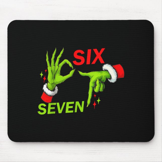 67 Christmas Trending Meme Saying 6 7 Meme Costume Mouse Pad (Front)