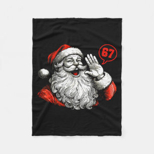 67 Christmas Vintage Funny Santa Six Seven Meme Br Fleece Blanket