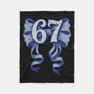 67 Coquette Bow 6 7 Meme Cute Toile Bow For Girls  Fleece Blanket